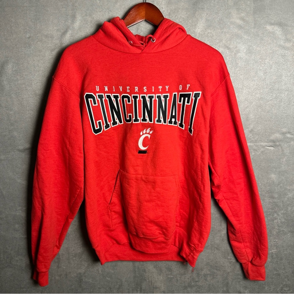 Champion Cincinnati Bearcats Hoodie Men’s Medium Red Sweatshirt Embroidered